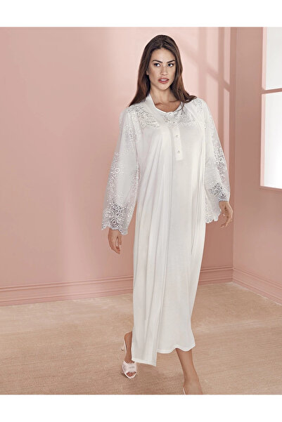 Beruflic طقم ثوب نوم طويل من القطن الممشط من ماركة أوندر مودا إسبوار 737