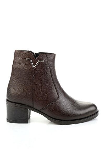 Bambi Kahve Hakiki Deri Kadın Bot & Bootie K02286701303