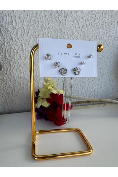 H&S AKSESUAR ZİRKON TAŞLI TASARIM 6 LI KÜPE