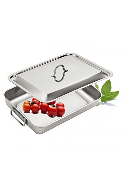 Raki Tava de copt din inox cu capac INOXRIV STAR 35x27cm