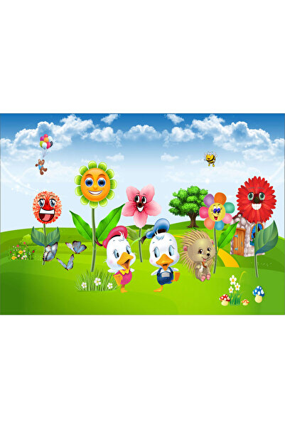 VIODESIGN Fototapet copii Flori si Ratustea, autoadeziv, 80x120 cm