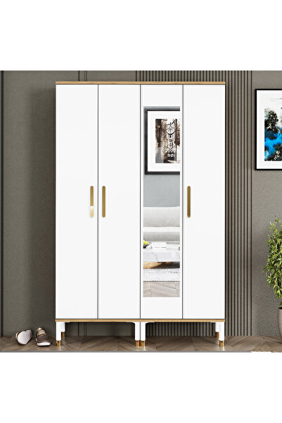 Kalender Dekor Buket-1-3 Ayaklı Aynalı Ayakkabılık Portmanto Vestiyer