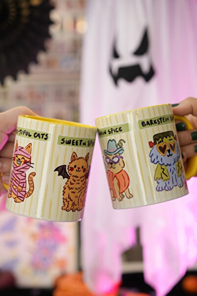 Hello Melody Design Halloween Dogs Mug - Halloween Themed Digital Printed Gift 330Cc