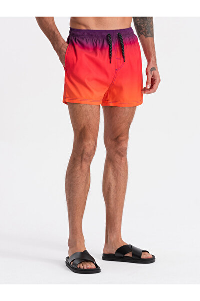 OMBRE Pánské plavky s efektem - oranžové V17 OM-SRBS-0125 XL