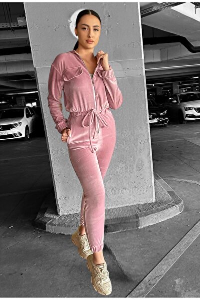 BiaBella Powder pink velvet jumpsuit