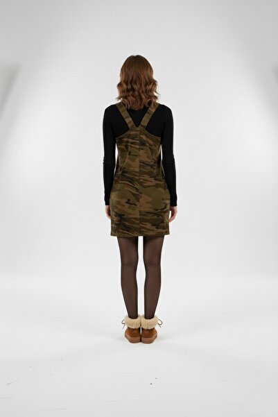 SHEVEGA KADIN SİYAH KAMUFLAJ BAHCEVAN KISA ELBİSE