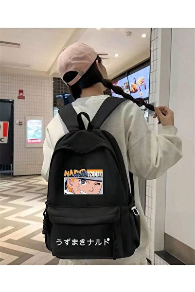 DEEFWEAR Black Anime Naruto Uzumaki Printed Course, Tutoring, Study School Backpack