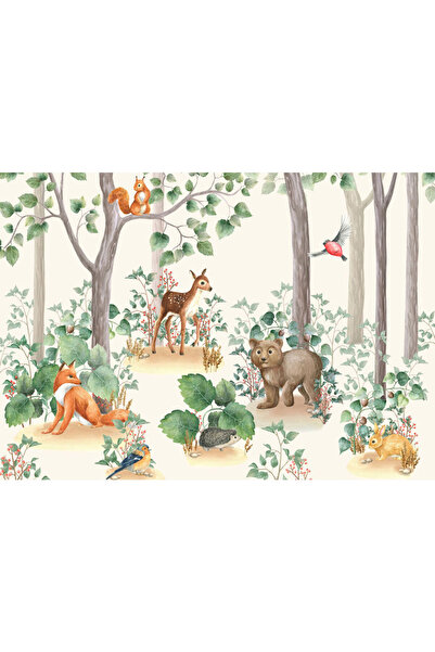 VIODESIGN Fototapet Copii, autoadeziv, Animale Padure , multicolor, 80x120 cm...