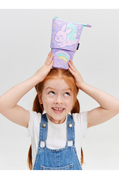 SMIGGLE مقلمة قابلة للطي بتفاصيل على شكل أرنب