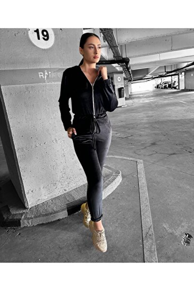 BiaBella Black velvet jumpsuit