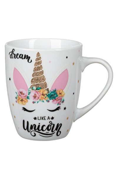 SHOPIENS Cană de porțelan pentru copii cu design curcubeu și unicorni Shopien...