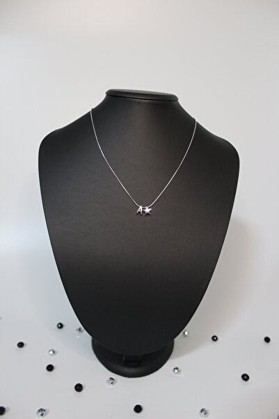 Nefi Jewelry Gümüş A harfli yıldızlı çelik kolye