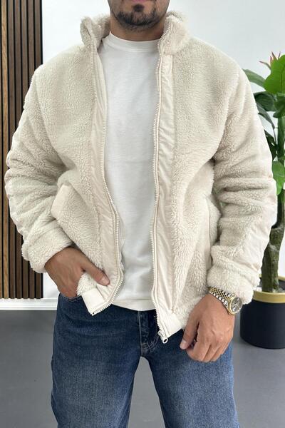 Edwox Чоловічий звичайний плюшевий пальто білий Edw417