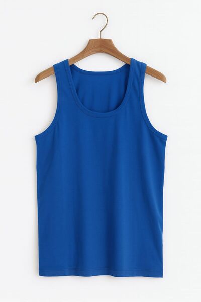 enmodaiçgiyim Blue 15-Pack 100% Cotton Combed Classic Men's Tank Tops – Breathable, Comfortable Fit, Casual