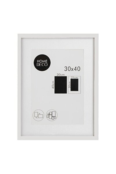 SHOPIENS Decorative Picture Frame MDF White with Passe-Partout Glass 32x42cm for Photos 30x40 21x30 Wall Moun