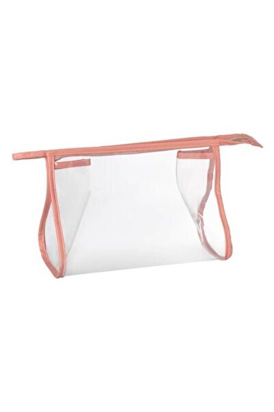 SHOPIENS Καλοκαιρινό Τσάντα Shopiens®, διαφανές σομόν με ματ άκρη και μεταλλι...