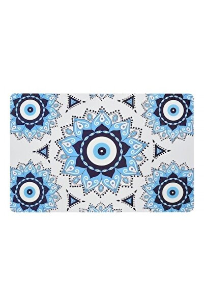 SHOPIENS Suport Farfurie din PP Alb cu Model de Vara Ochi Bleu 43.5x28.5cm