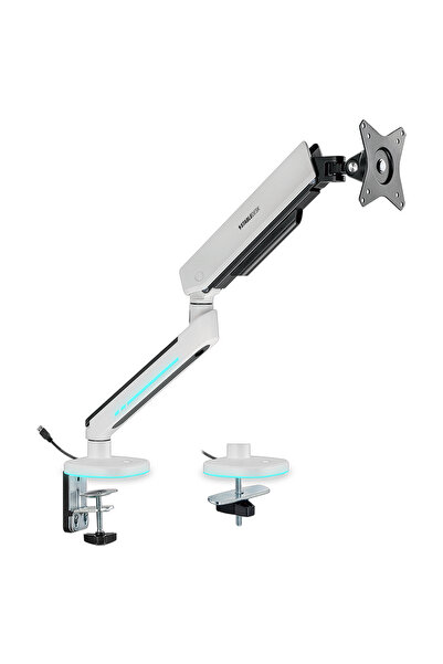 StableDesk Suport monitor StableArm Pro Gaming RGB pentru 1 monitor cu ridicare asistată, iluminare LED, până la 14 kg