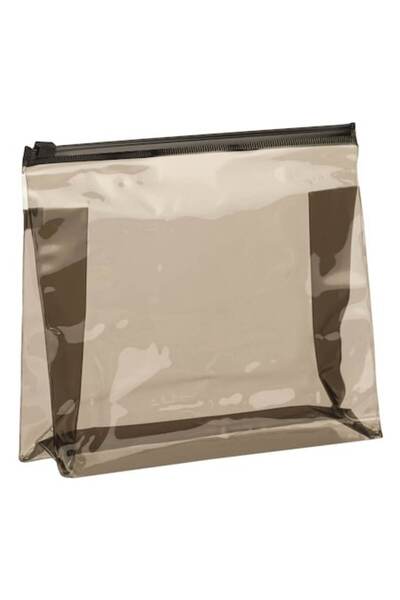 SHOPIENS Portfard de vara Shopiens®, transparent negru cu fermoar, 20 x 6 x 16 cm