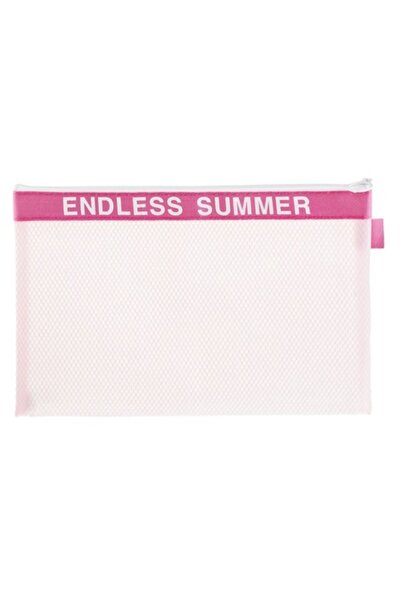 SHOPIENS Καλοκαιρινή Τσάντα μακιγιάζ Shopiens®, Αδιάβροχο, ροζ, με σχέδιο πλέ...