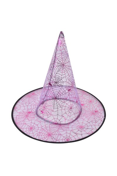 OEM Μωβ Καπέλο Μάγισσας με Ιστό Αράχνης