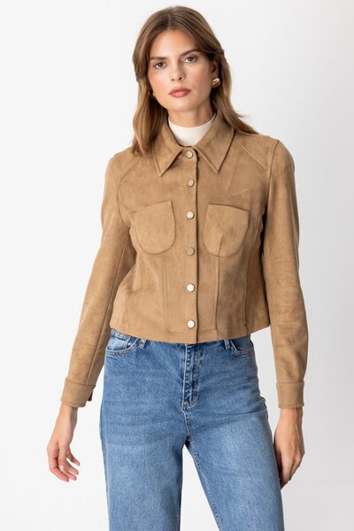 Ekol Çıtçıtlı Kısa Süet Mont