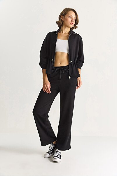 Bianco Lucci Women's Soft Textured Waist Adjustment Jacket Pants Modal Suit 6891 60283555