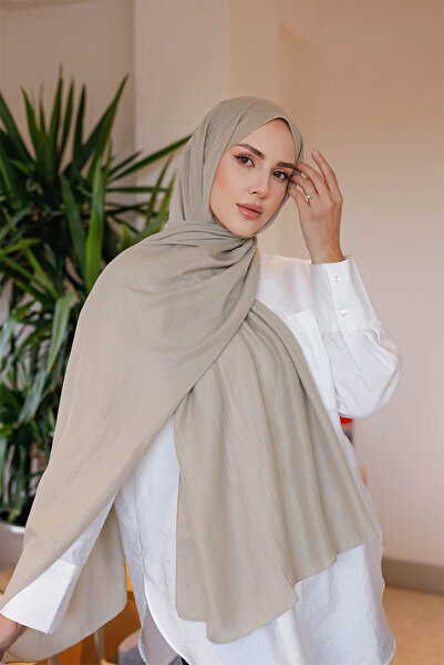 ipekistanbul Soft Jacquard Shawl - Plain - Beige