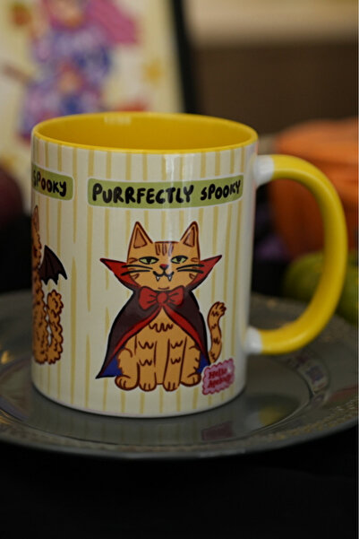 Hello Melody Design Halloween Cats Mug - Halloween Themed Digital Printed Gift 330Cc