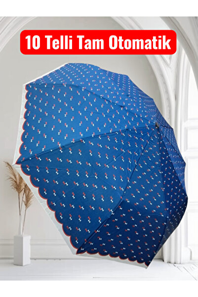 Rainwalker 10 Telli Lüx Full Otomatik Rüzgarda Kırılmayan Fiber Gövde Şemsiye