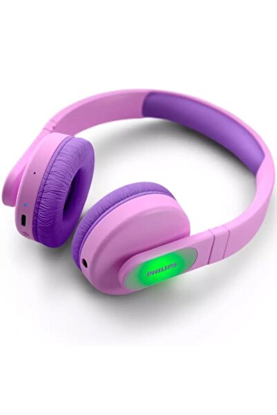 Philips Kids Over-the-Ear Headphones, Lighting, Bluetooth, 28 Hours Autonomy, Pink