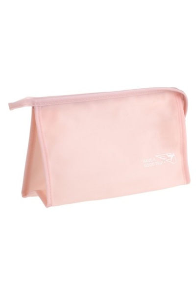 SHOPIENS ® Ροζ Τσάντα καλλυντικών ταξιδιού 'Καλό ταξίδι'