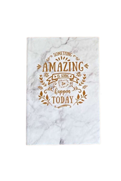 Dörtel Tedarik Amazing Printed Hard Cover Elastic Unlined Notebook with White Marble Design