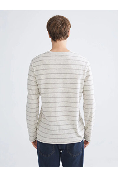 LC Waikiki Ανδρικό ριγέ μακρυμάνικο μπλουζάκι με λαιμόκοψη