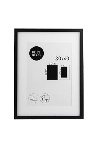 SHOPIENS Tablou Decorativ Rama Lemn MDF Negru cu Paspartu Sticla 32x42cm