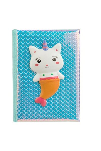 SHOPIENS Bloc notes A5 cu 80 de coli, copertă holografică, model sirenă, unicorn, fete, pufoase și elegante