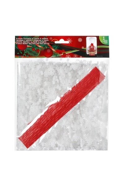 SHOPIENS Transparent Cellophane Shopiens® with Snowflakes, Bow, and Ribbon fo...
