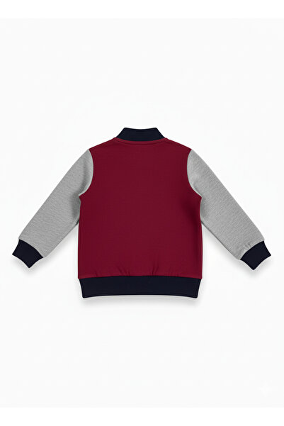 Benetton Boy's Zippered Sweatshirt 4-14 Years Old Burgundy