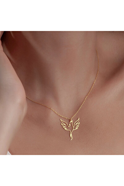 MERRY ME anka kuşu kolyesi 925 Ayar Gümüş 14 Ayar Altın Kaplama