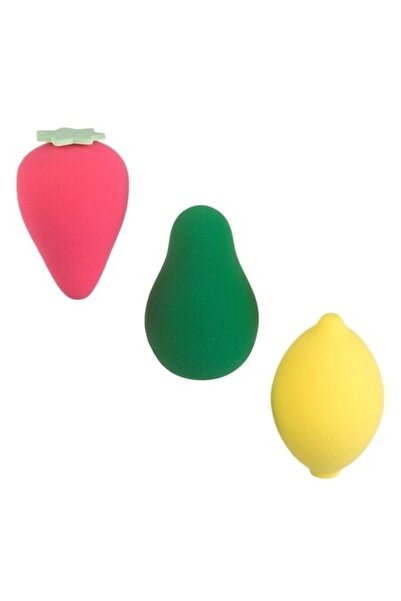 SHOPIENS Set 3 bureți de machiaj - forme de căpșuni, lămâie, avocado, fără latex