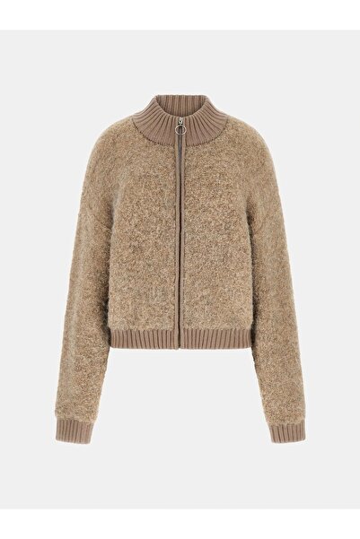 Guess Keiko Women's Brown Wool Blend Knitwear Cardigan W5Br56Z0702-F1Ax