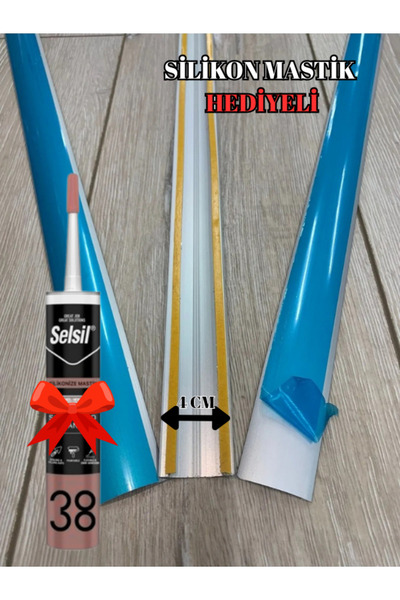 Bruno Kapı Parke Kapı Altı Çıtası 200 Cm Eşik Çıtası Alüminyum Gold, Altı Yapışkanlı Kapı Eşik Profili