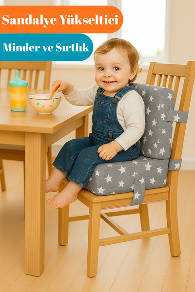 Dizanor Bebekler ve Çocuklar İçin Sandalye Yükseltici Mama Sandalyesi Minderi