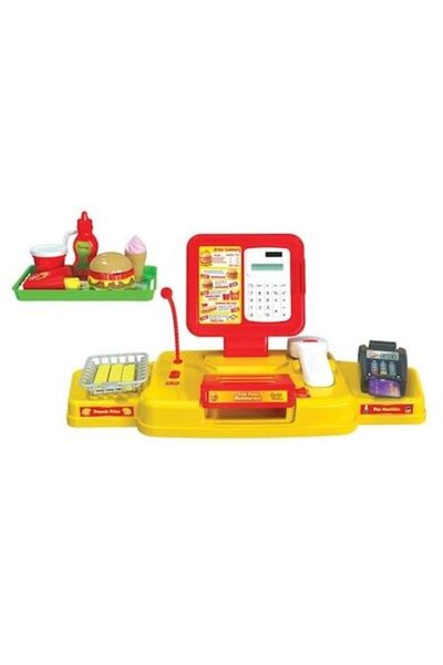 SHOPIENS Set de joaca Casa de Marcat Fast Food cu microfon, scanner, POS, ban...