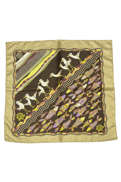 Sultan İpek Martı, Balık Desenli Fular / Bandana 52x52