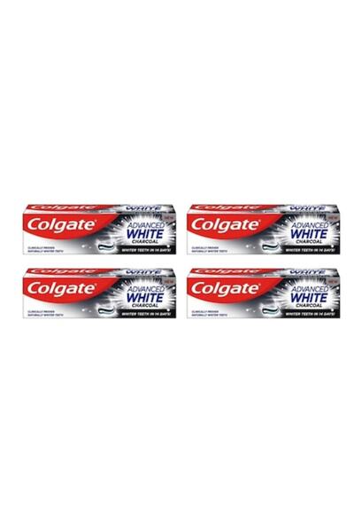 Colgate Set 4 x Pastă de dinți cu cărbune alb avansat 100 ml