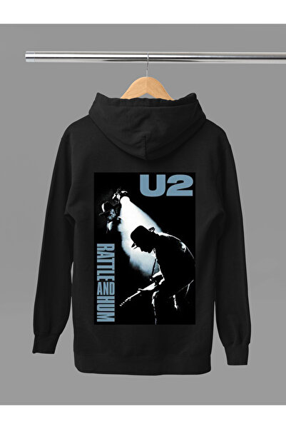 MAGORS سترة روك قطنية مطبوعة بأكمام طويلة وثلاثة خيوط مع غطاء للرأس