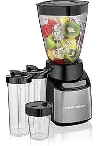 Generic خلاط هاميلتون بيتش ستاي أور جو، برطمان سعة 1 لتر، برطمان سعة 250 مل ل...