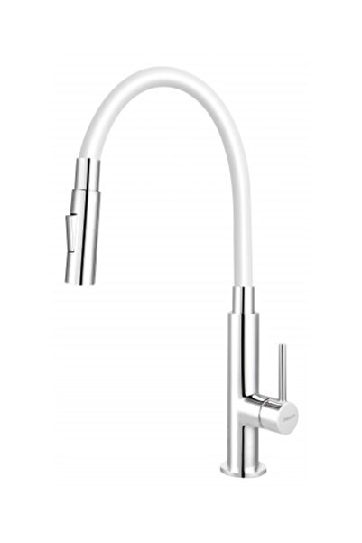 FERRO Baterie de bucătărie cu cioc flexibil cu două funcții, albă - Zumba3