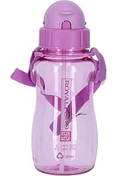 Generic Royalford Rf7581Pp 500 Ml Water Bottle Kids Bottle, Toddler With Bendy Straw Portable Hanging Loop|